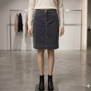 Talbots Classic Corduroy Charcoal Mini Skirt Size 6